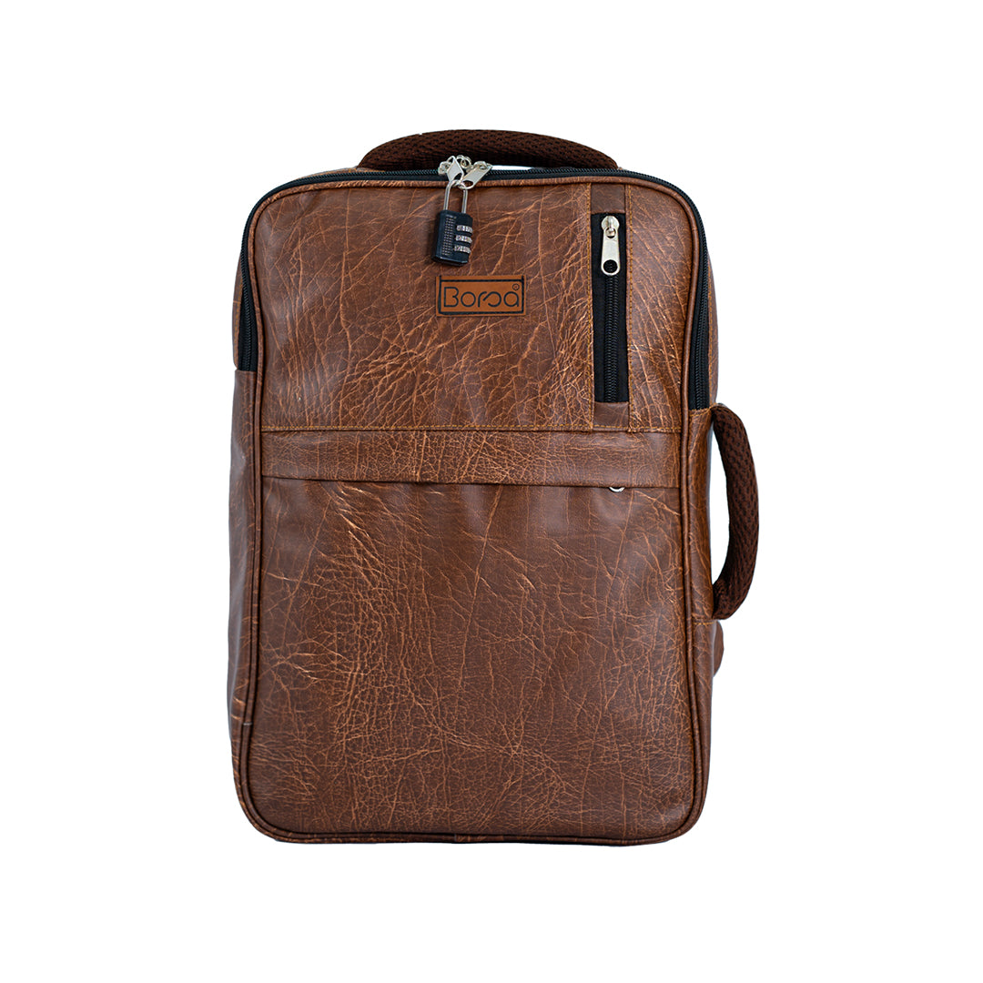 Leather Convertible Backpack + Anti-Theft Keyless Lock (3 In 1)