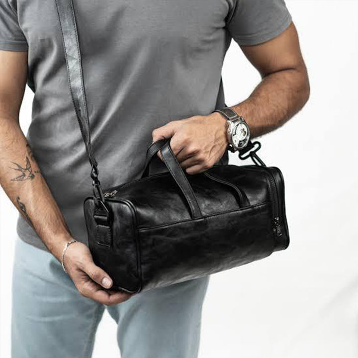 Mini Leather Duffle Bag