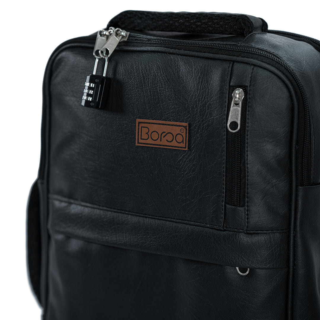 Leather Convertible Backpack + Anti-Theft Keyless Lock (3 In 1)