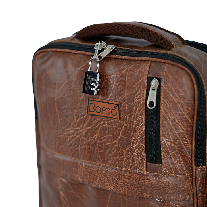 Leather Convertible Backpack + Anti-Theft Keyless Lock (3 In 1)