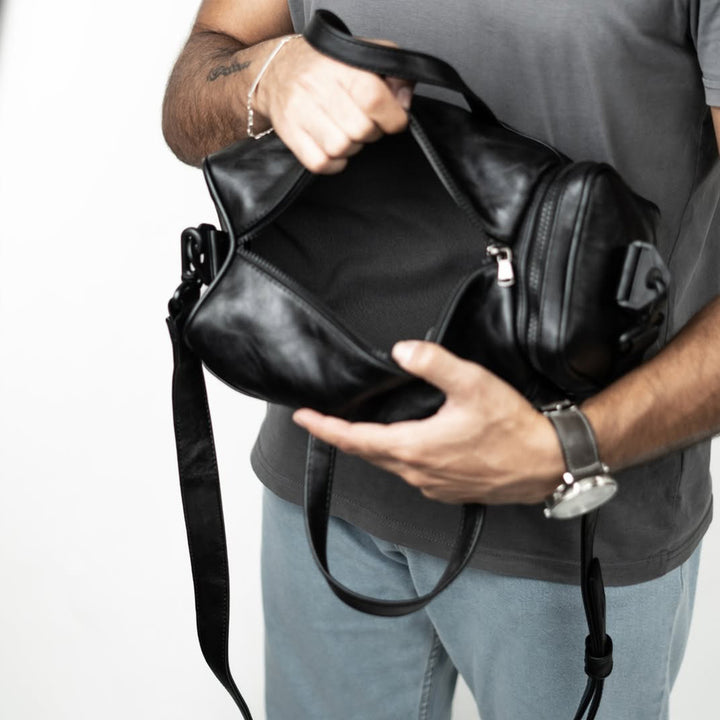 Mini Leather Duffle Bag