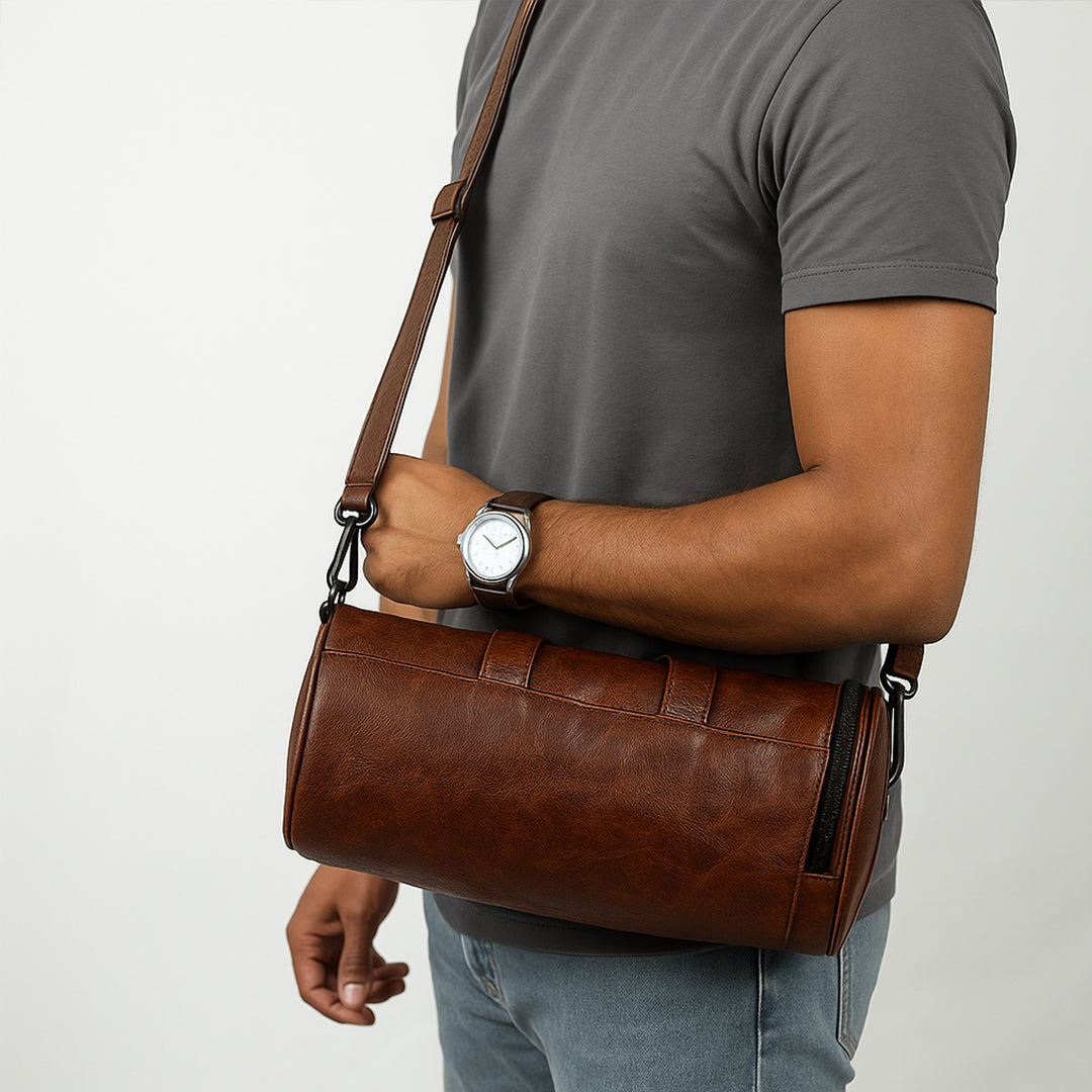 Mini Leather Duffle Bag