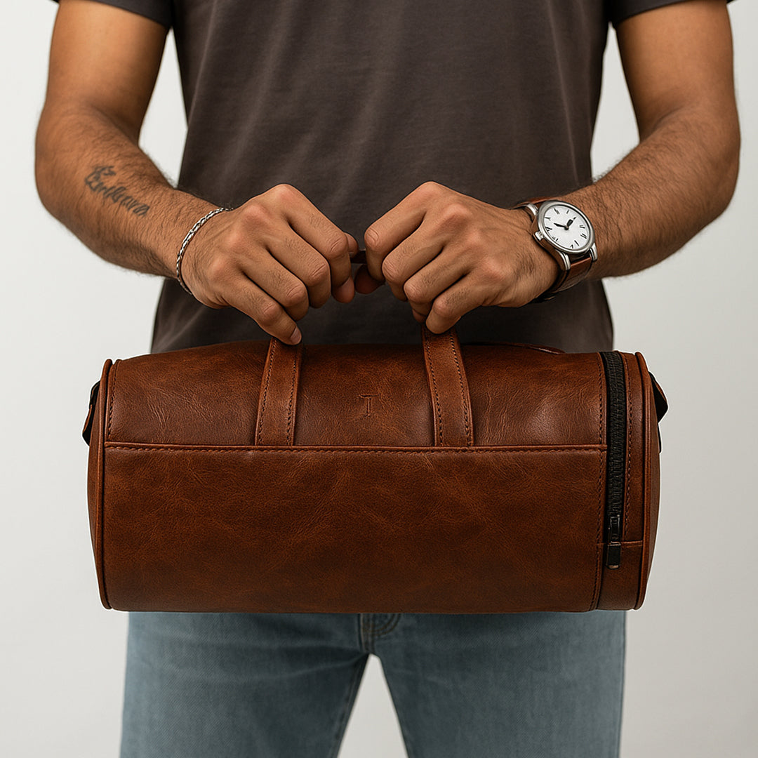 Mini Leather Duffle Bag