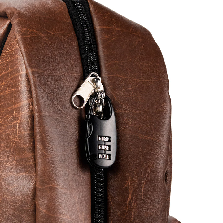 PREMIUM LEATHER BACKPACK + Anti-Theft Keyless Lock