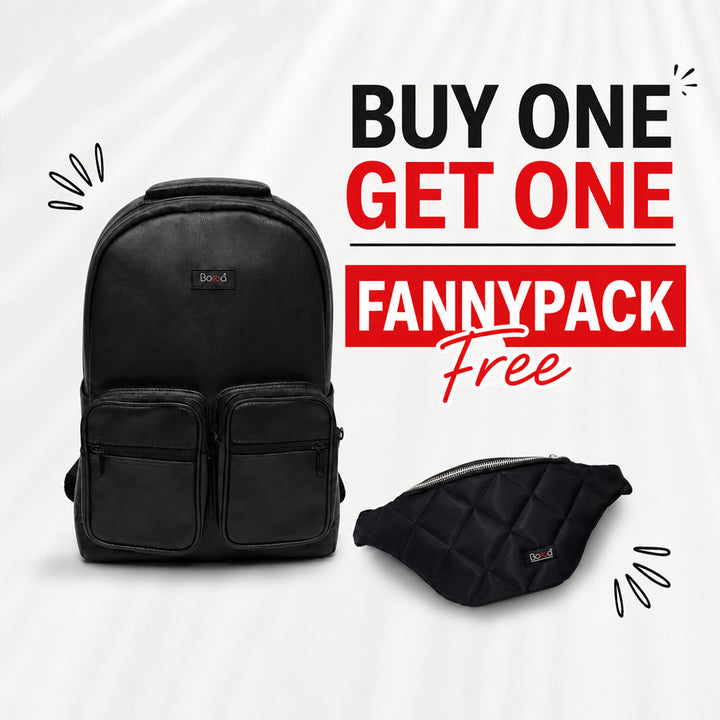 Leather Backpack + Free Fannypack