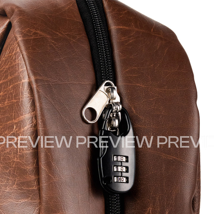 PREMIUM LEATHER BACKPACK + Anti-Theft Keyless Lock