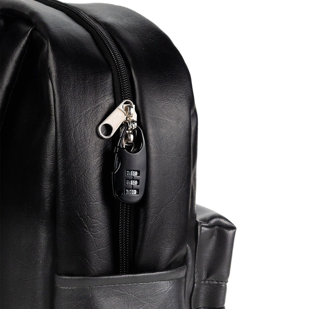 anti theft travel backpack pakistan PREMIUM LEATHER BACKPACK + Anti-Theft Keyless Lock – Borsa