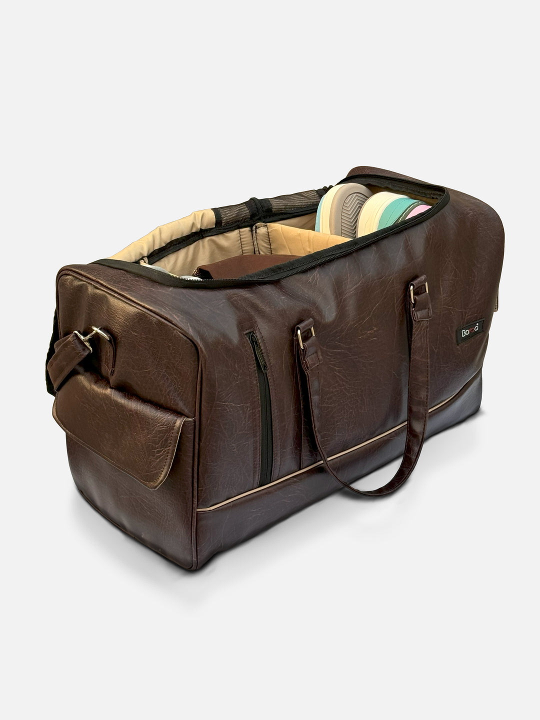 Premium Leather Duffle - The Organized Travel Bag