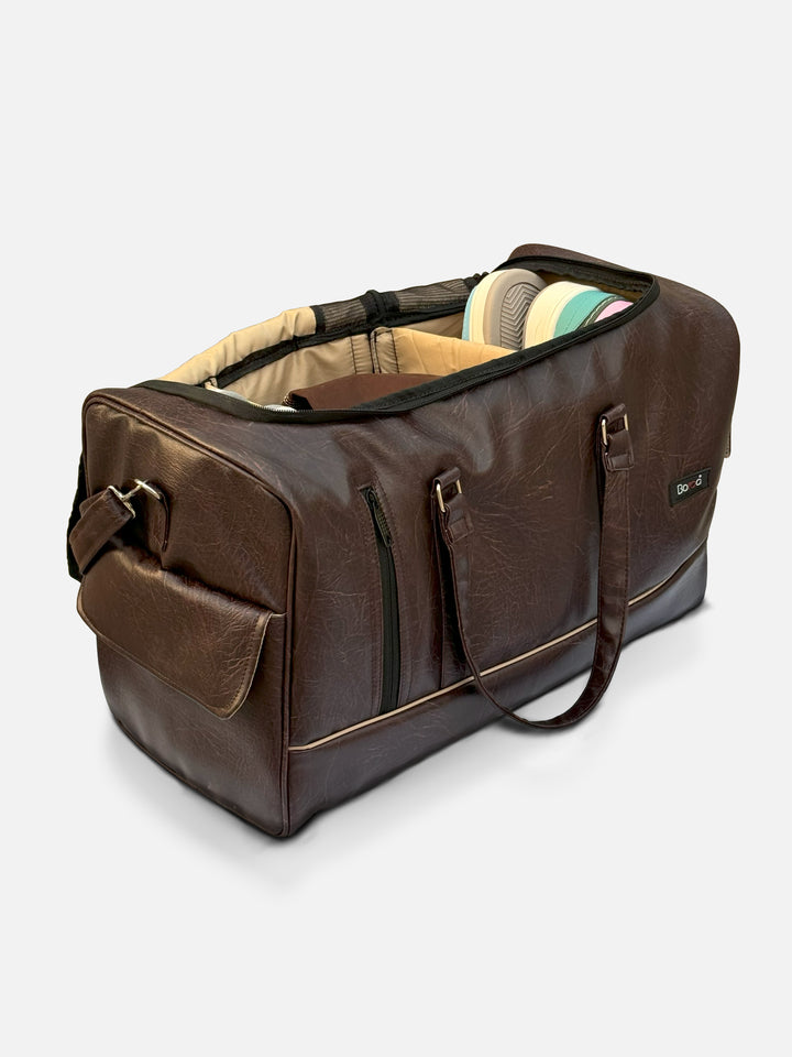 Premium Leather Duffle - The Organized Travel Bag