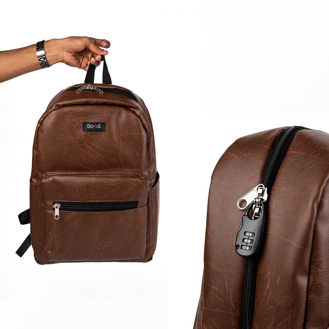 PREMIUM LEATHER BACKPACK + Anti Theft Keyless Lock – Borsa