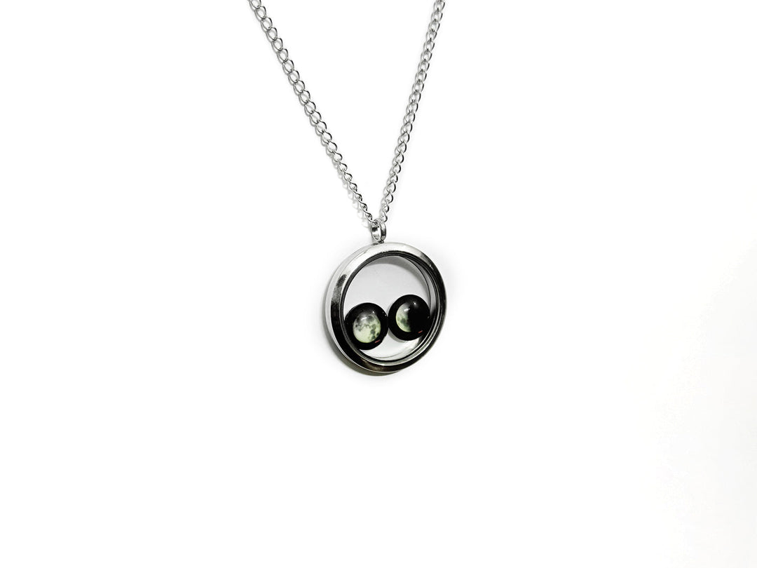 Birthmoon Premium Twin Necklace (Silver)
