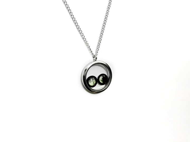 Birthmoon Premium Twin Necklace (Silver)