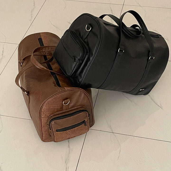Premium Leather Duffle Bag + Free Crossbody Bag