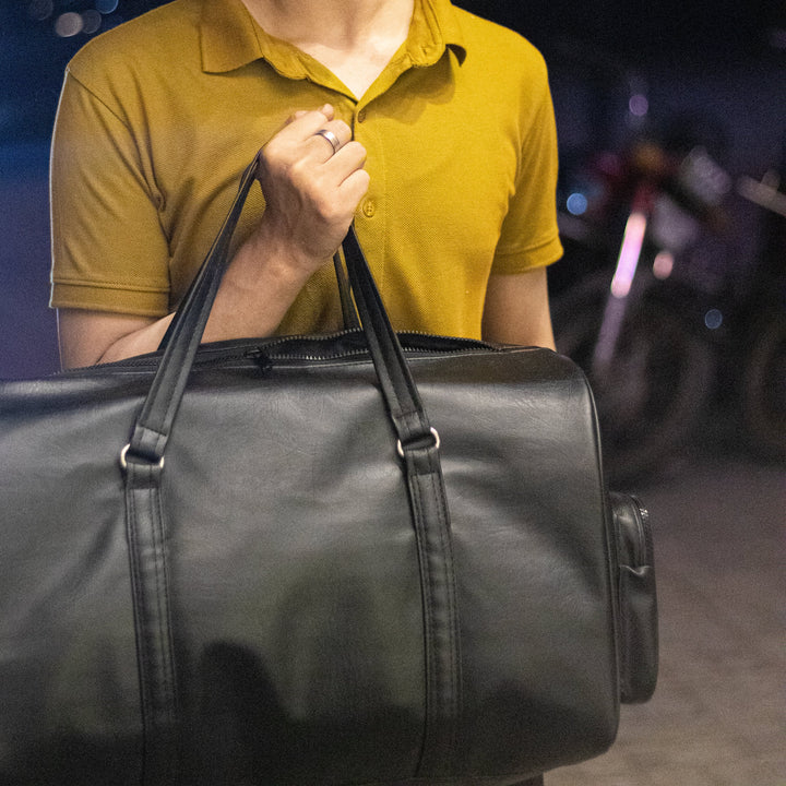 Premium Leather Duffle Bag + Free Crossbody Bag