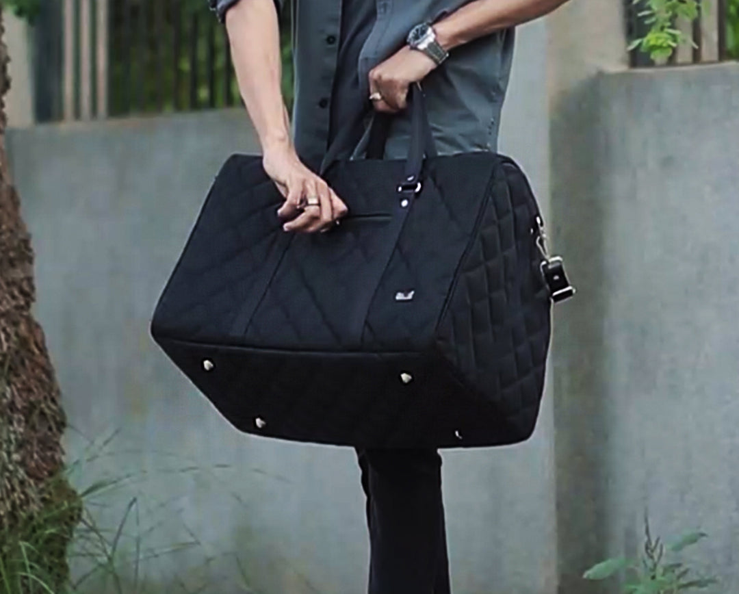 Premium Black Quilted Duffle Bag